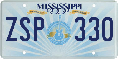 MS license plate ZSP330