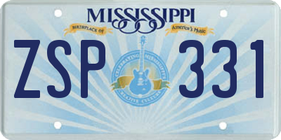 MS license plate ZSP331