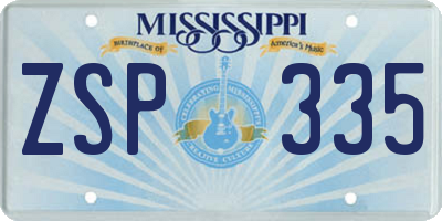MS license plate ZSP335