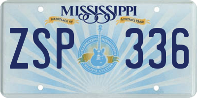 MS license plate ZSP336