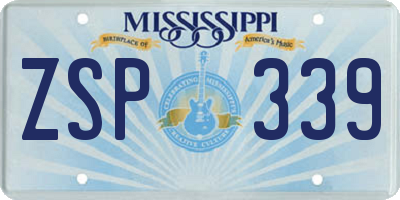 MS license plate ZSP339