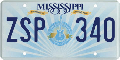 MS license plate ZSP340