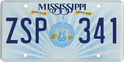 MS license plate ZSP341