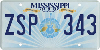 MS license plate ZSP343