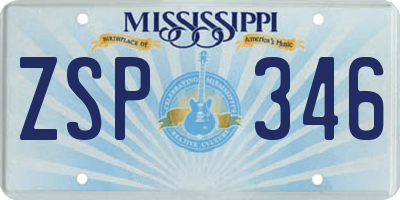 MS license plate ZSP346
