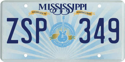 MS license plate ZSP349
