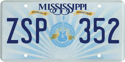 MS license plate ZSP352