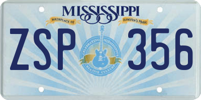 MS license plate ZSP356