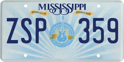 MS license plate ZSP359