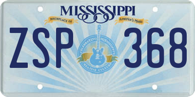 MS license plate ZSP368
