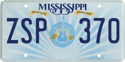 MS license plate ZSP370