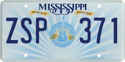 MS license plate ZSP371