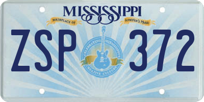 MS license plate ZSP372