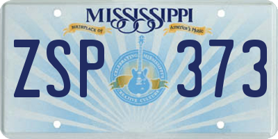 MS license plate ZSP373