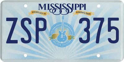 MS license plate ZSP375