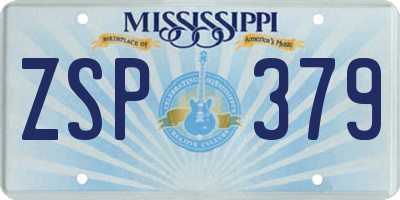 MS license plate ZSP379