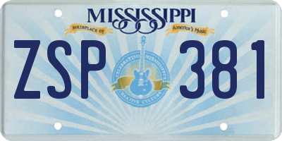 MS license plate ZSP381