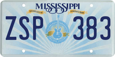 MS license plate ZSP383