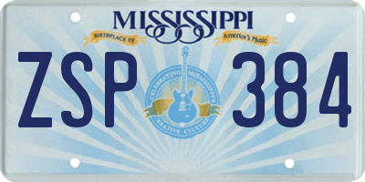 MS license plate ZSP384