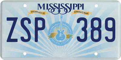 MS license plate ZSP389