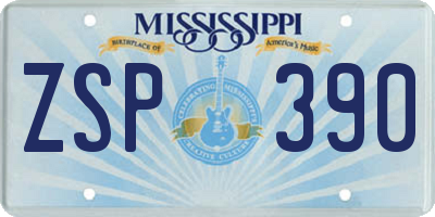 MS license plate ZSP390