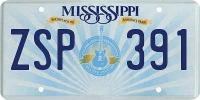 MS license plate ZSP391