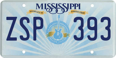 MS license plate ZSP393