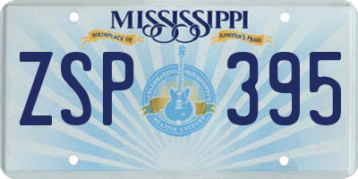 MS license plate ZSP395