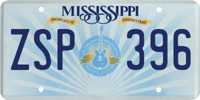 MS license plate ZSP396