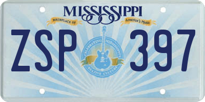 MS license plate ZSP397