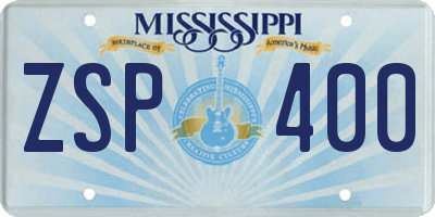 MS license plate ZSP400