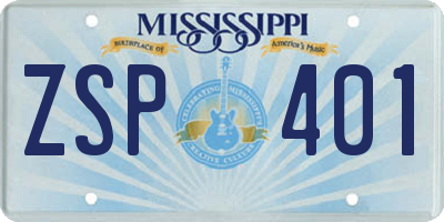 MS license plate ZSP401