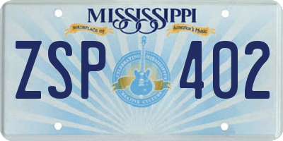 MS license plate ZSP402