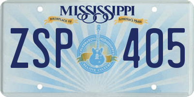MS license plate ZSP405