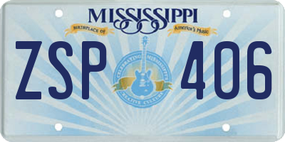 MS license plate ZSP406
