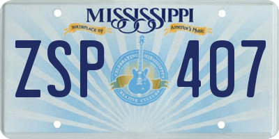 MS license plate ZSP407