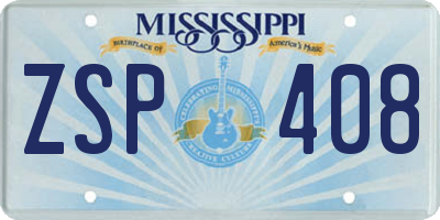 MS license plate ZSP408