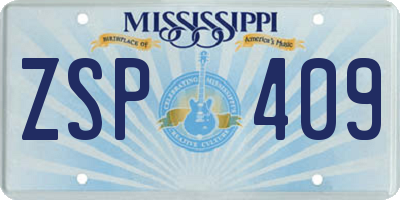 MS license plate ZSP409