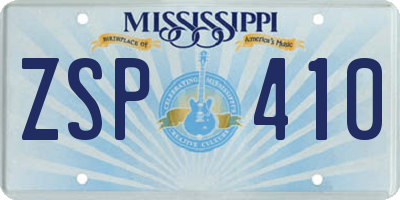 MS license plate ZSP410