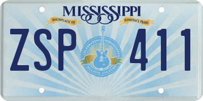 MS license plate ZSP411