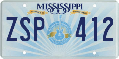 MS license plate ZSP412