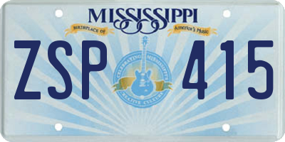 MS license plate ZSP415