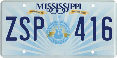 MS license plate ZSP416
