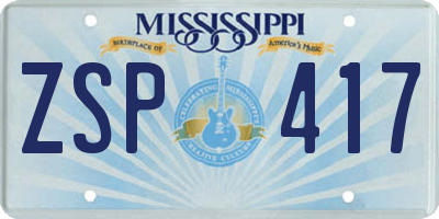 MS license plate ZSP417
