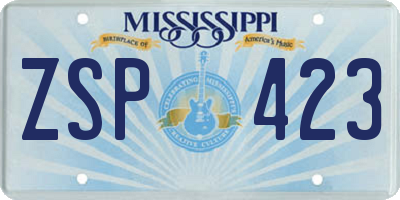 MS license plate ZSP423