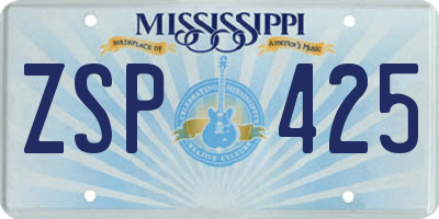 MS license plate ZSP425