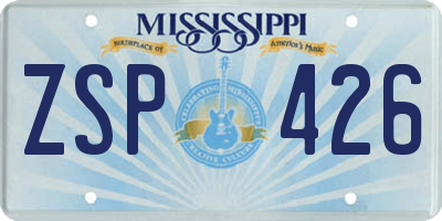 MS license plate ZSP426
