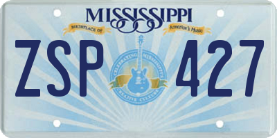 MS license plate ZSP427