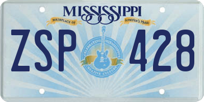 MS license plate ZSP428