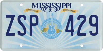 MS license plate ZSP429